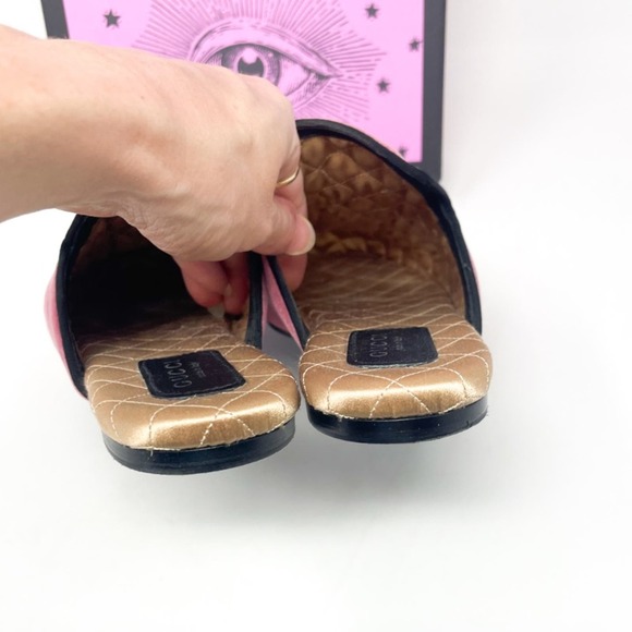 GUCCI Lawrence Velvet Crystal Snake Embroidered Princetown Slippers EU 36.5 - Picture 7 of 9
